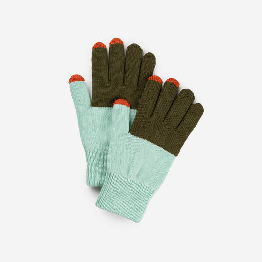 COLORBLOCK KNIT GLOVES