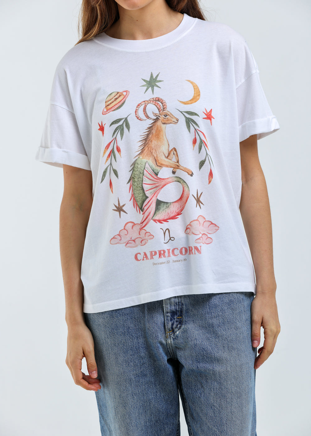 VINTAGE WHITE ZODIAC TEE