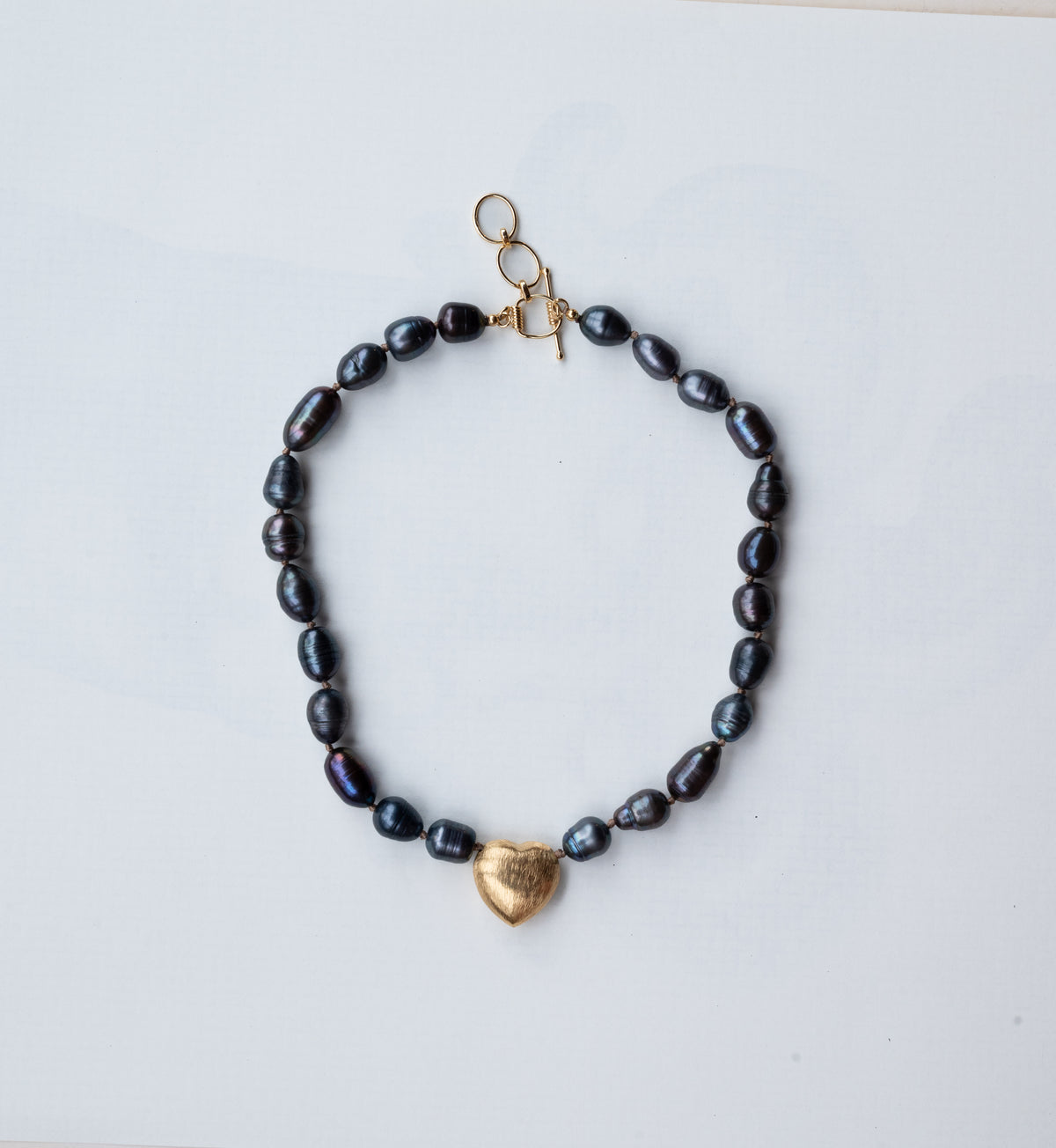 ORISSA HEART NECKLACE BLACK PEARL