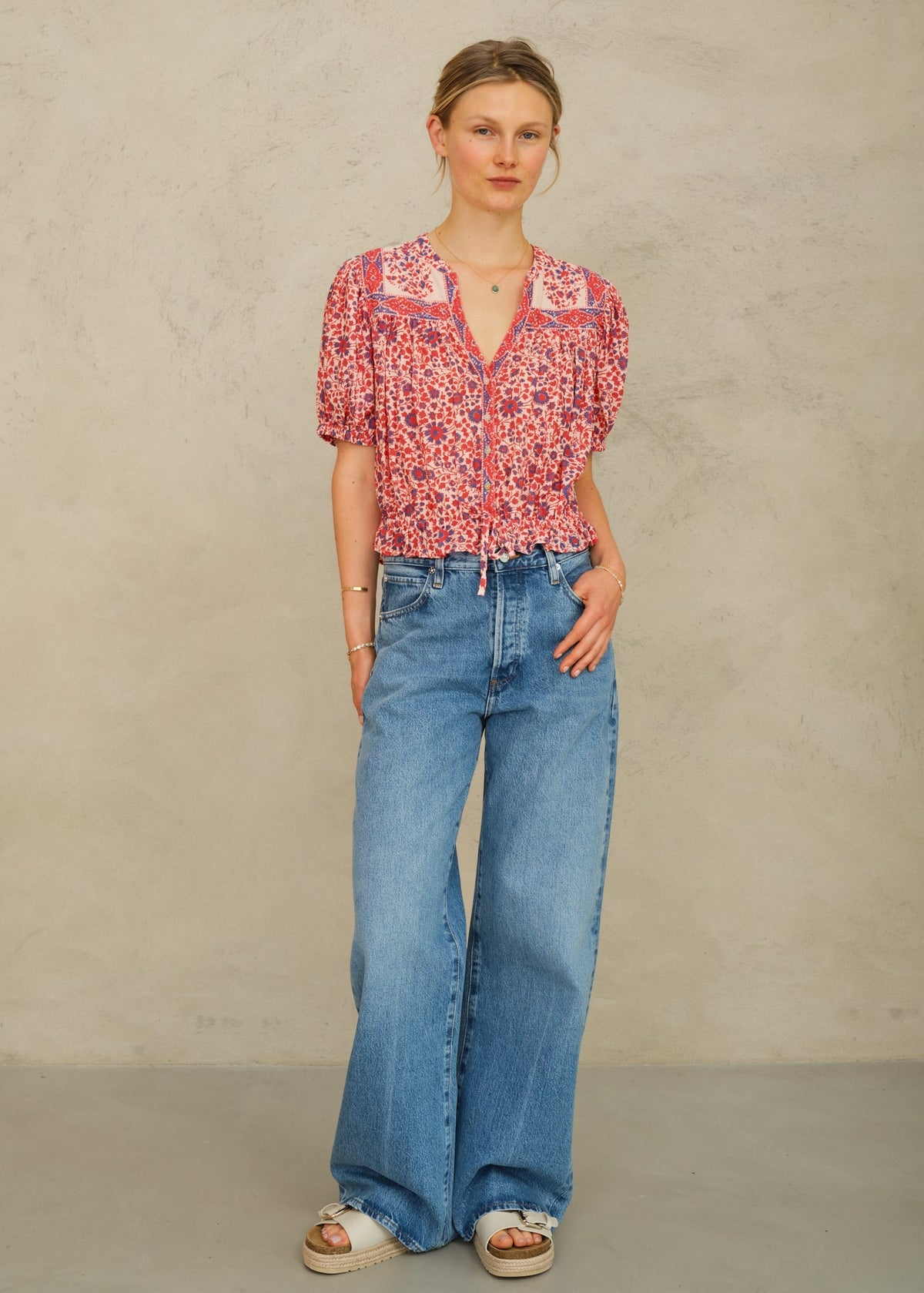 DELLA PRINT SHORT SLEEVE TOP