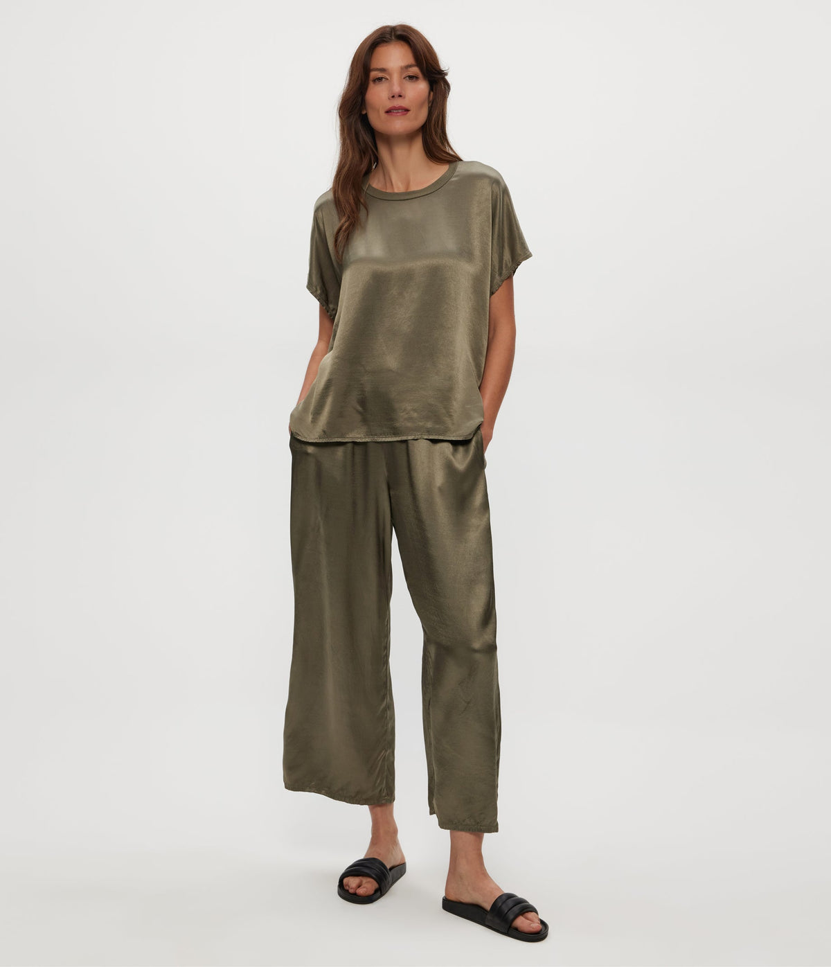 SACHA CROPPED SATIN PANT