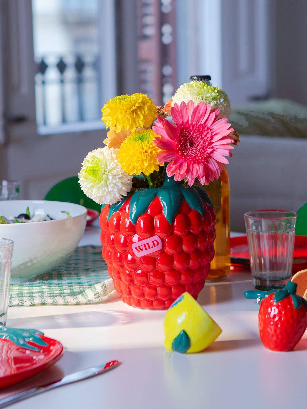 FARMER'S MARKET RASPBERRY VASE