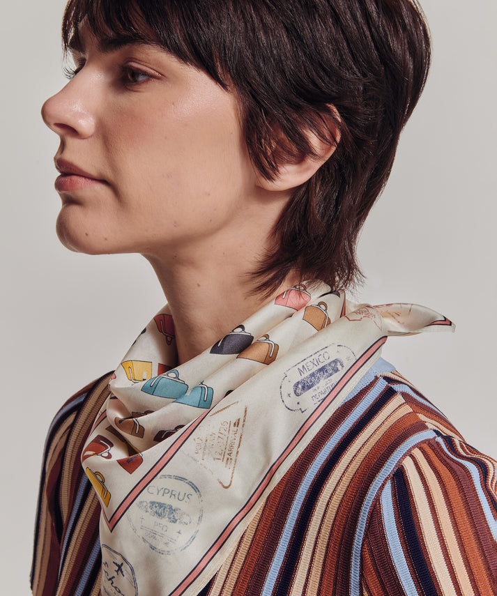 VINTAGE LUGGAGE SILK SQUARE