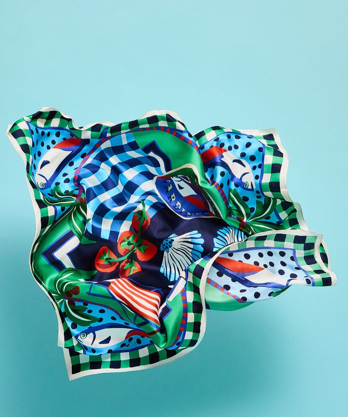 BEACH PICNIC SILK SQUARE