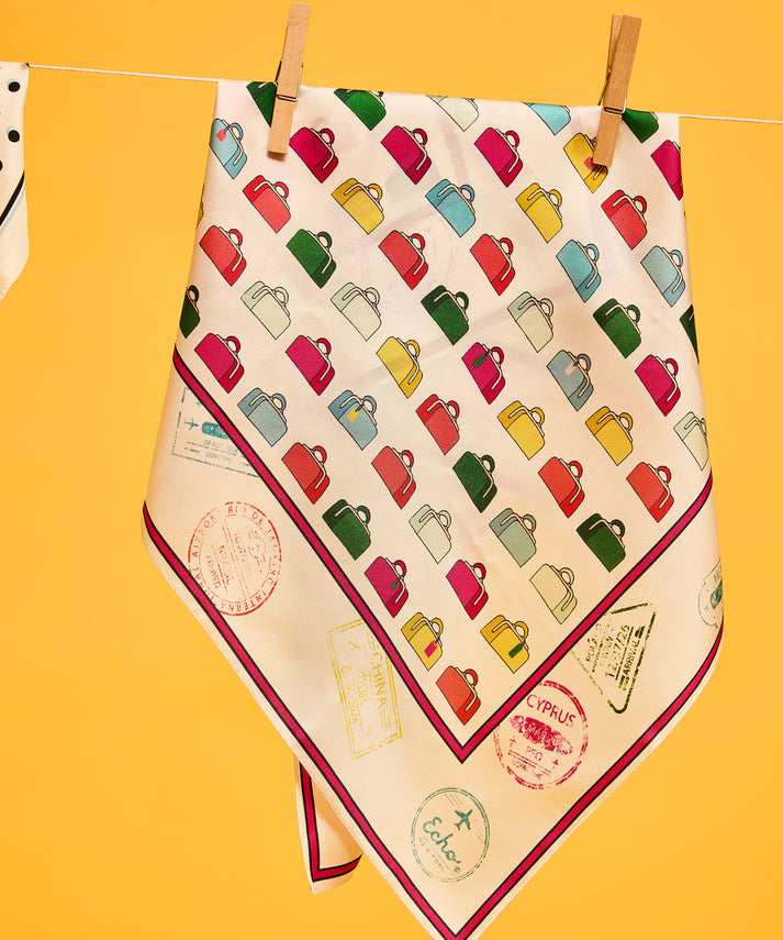 VINTAGE LUGGAGE SILK SQUARE