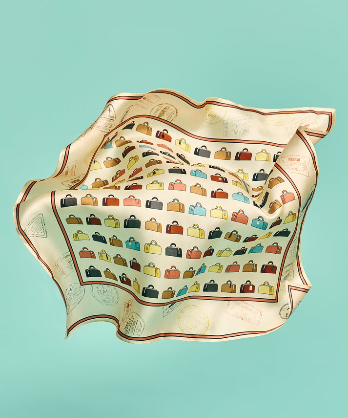 VINTAGE LUGGAGE SILK SQUARE