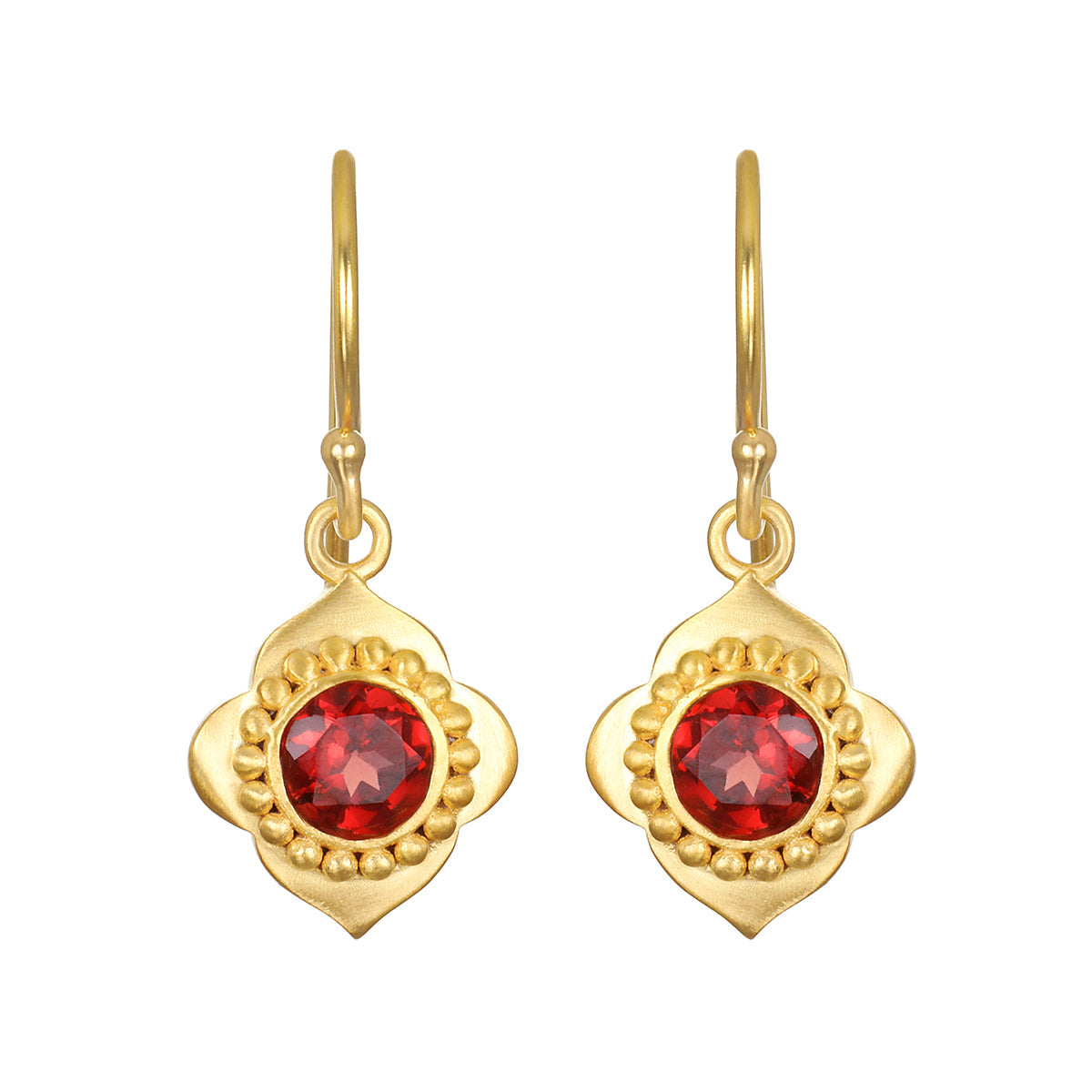 GARNET DROP HOOPS