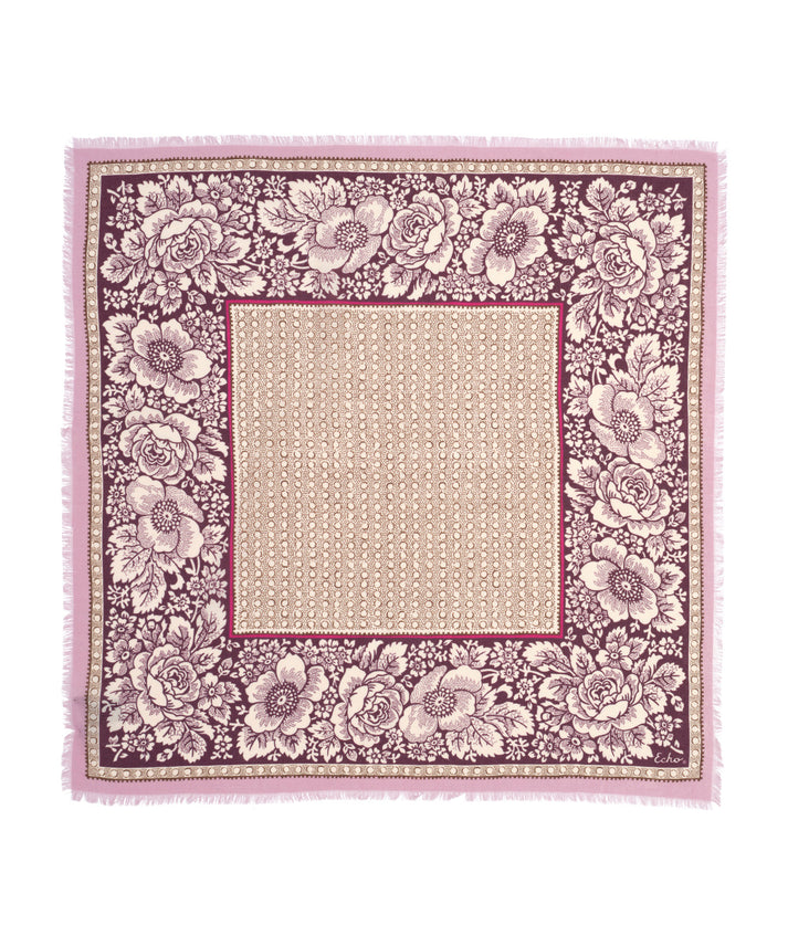 VINTAGE FLORAL DOT WOOL BANDANA