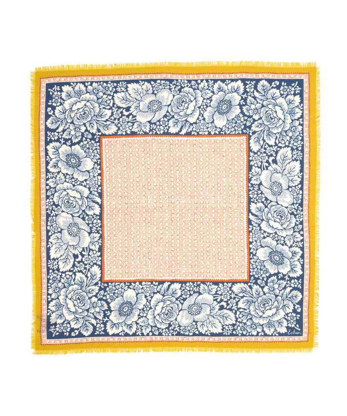 VINTAGE FLORAL DOT WOOL BANDANA