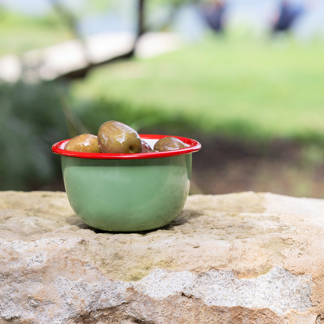 OLIVE ENAMEL BOWL 10CM