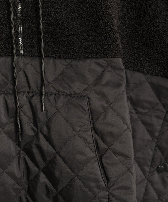 COMBO QUILTED HOODED PONCHO
