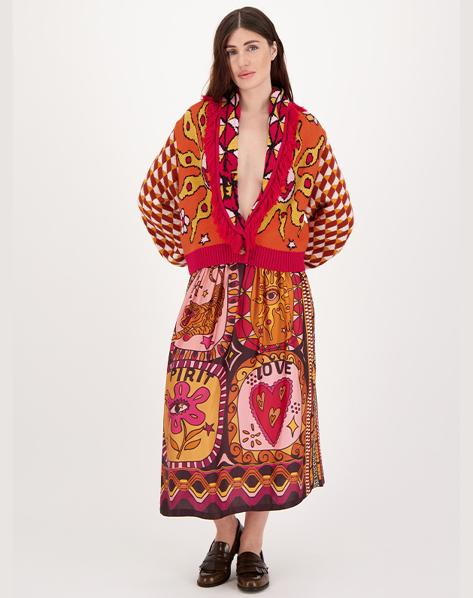 VANESSA PRINTED MIDI SKIRT