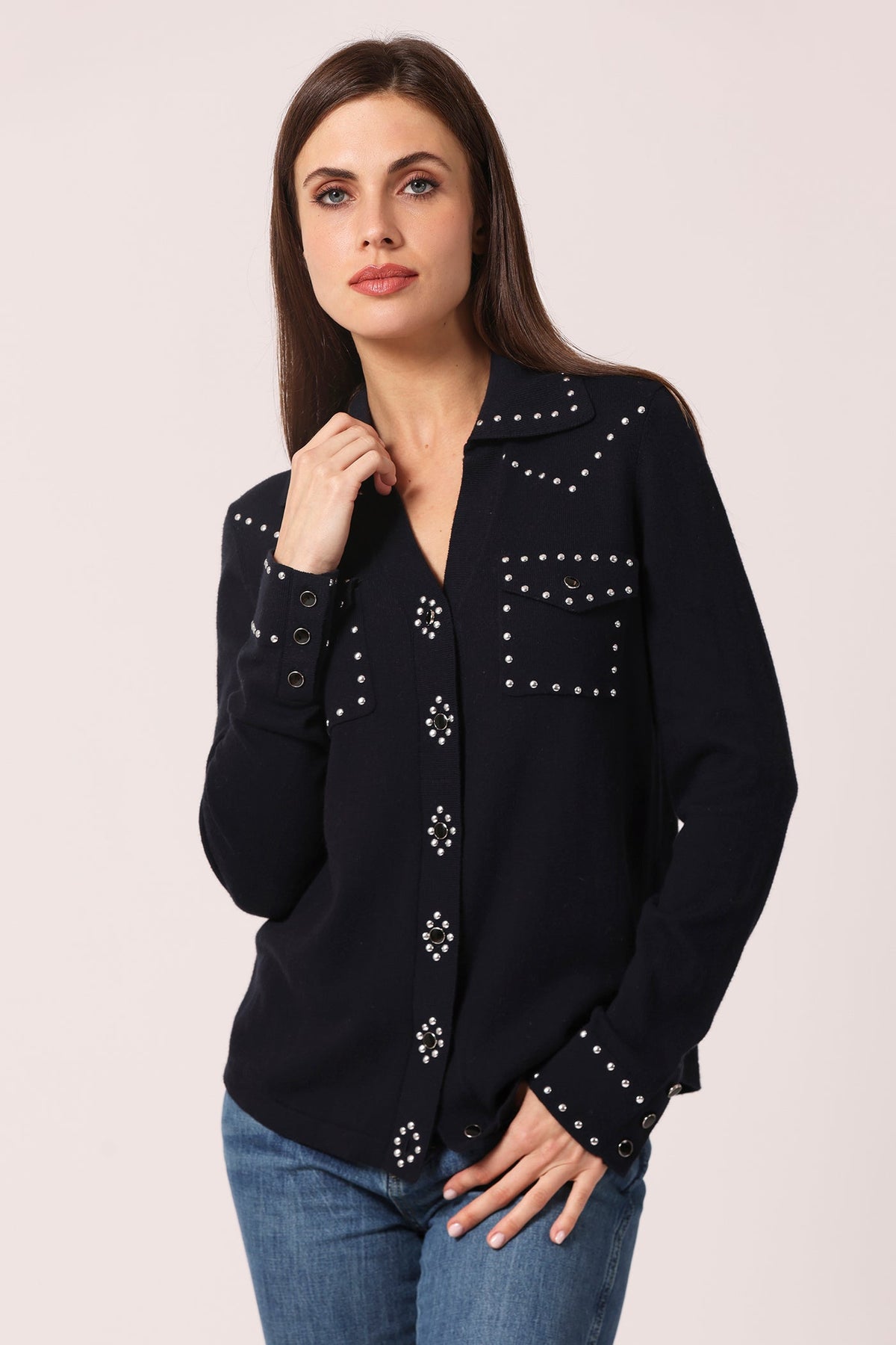 HOT FIX COTTON CASHMERE BUTTON DOWN SHIRT