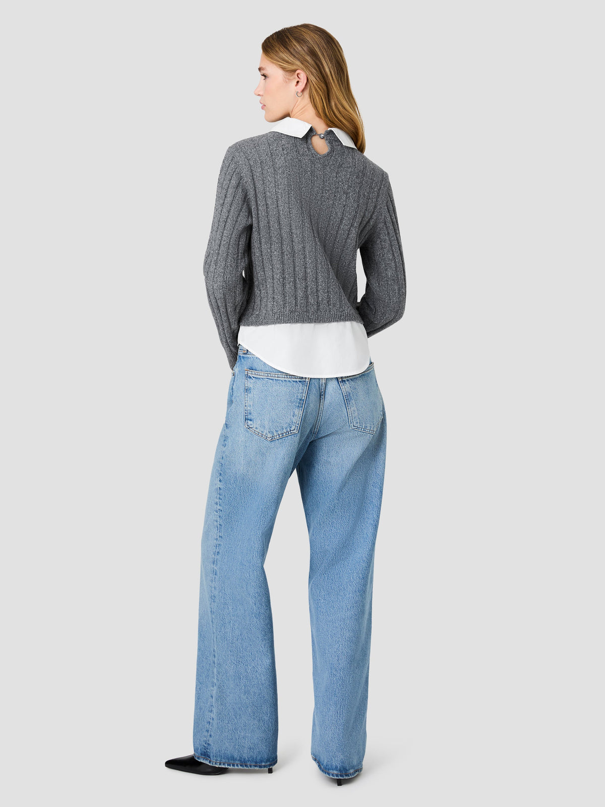 ALEYNA KNIT COMBO WOVEN TOP
