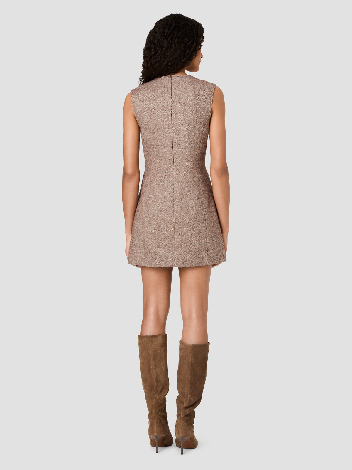NAYA HERRINGBONE MINI DRESS