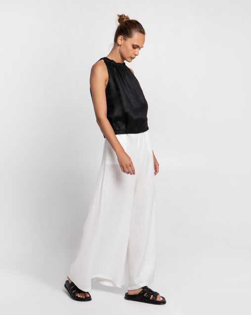 GATHERED LINEN TANK