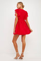 RUFFLED VNECK MINI FLOUNCE DRESS
