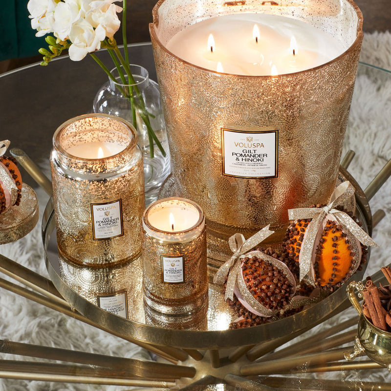 GILT POMANDER 5 WICK HEARTH