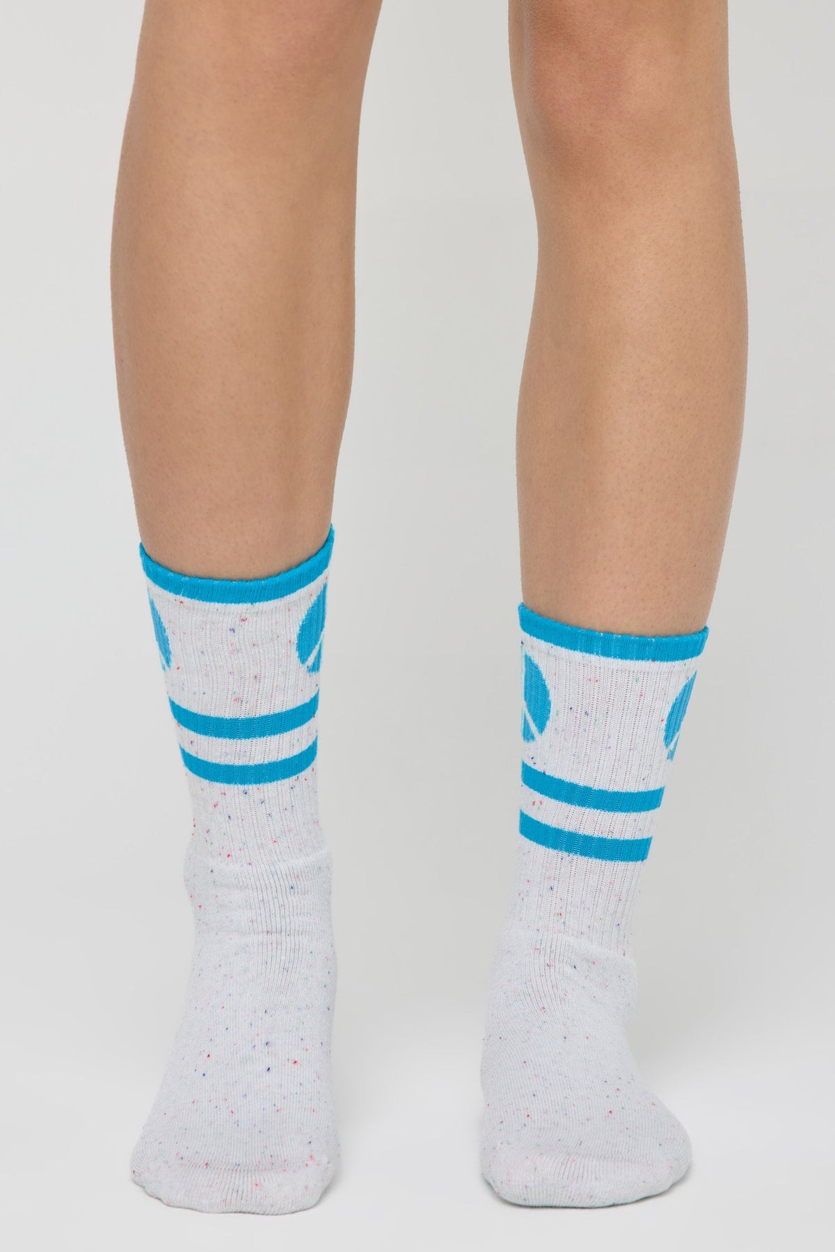 PEACE STRIPE CREW SOCK