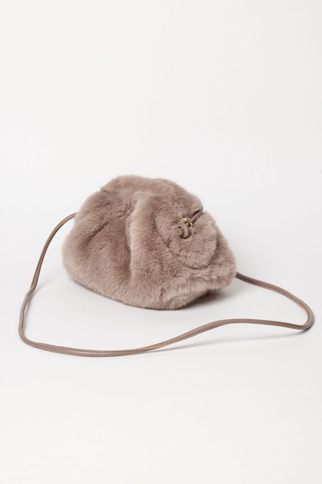 FAUX FUR CLUTCH