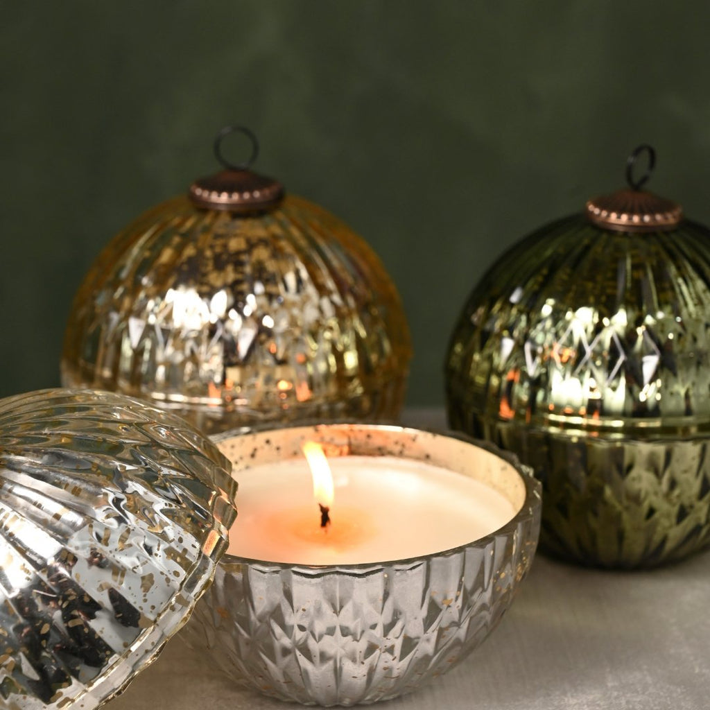 BALSAM CEDAR MERCURY ORNAMENT CANDLE