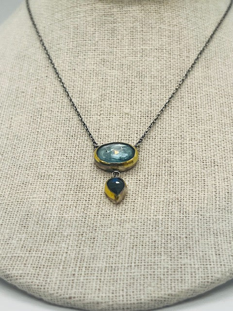 MULTI KYANITE OX/SS 24K NECKLACE
