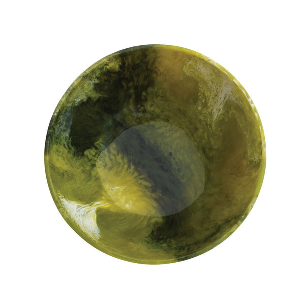 GREEN RESIN FOOTED BOWL