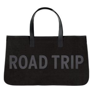BLACK CANVAS TOTE ROAD TRIP