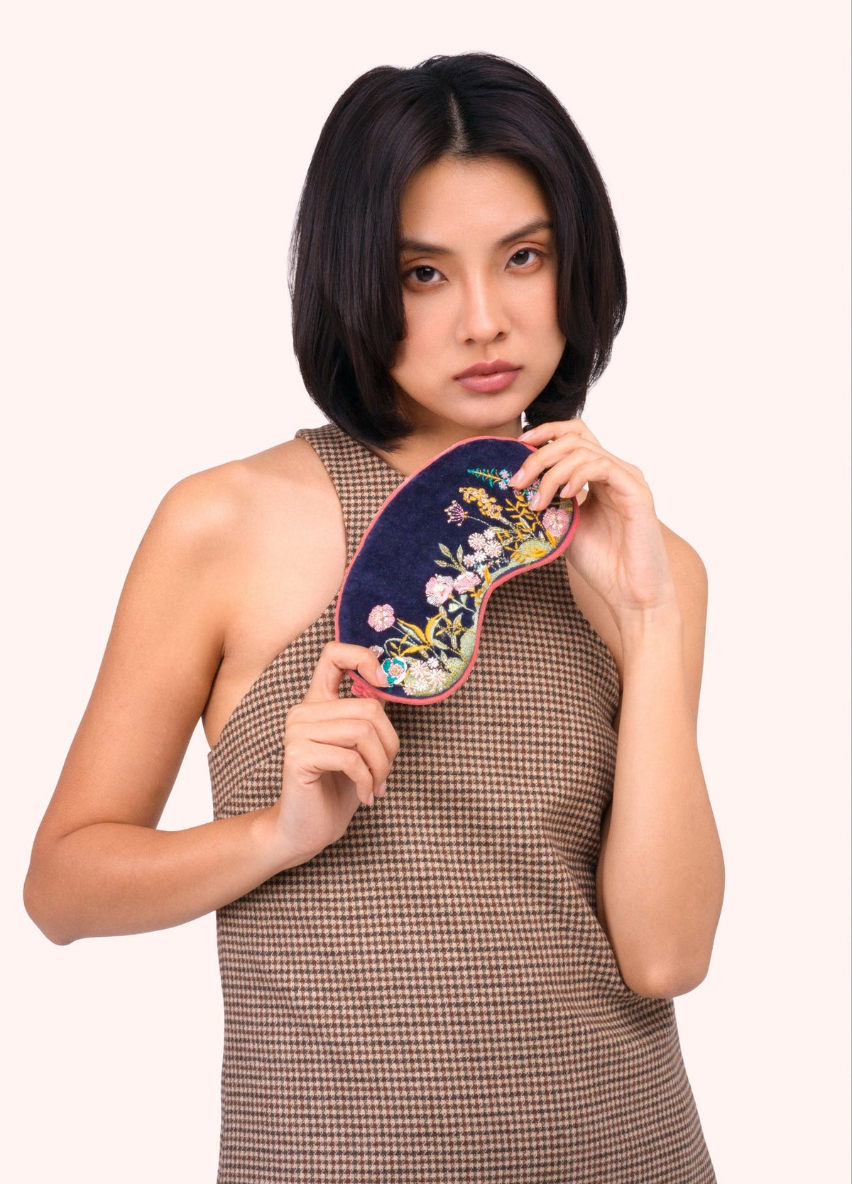 NAVY FLORAL LAV EYEMASK