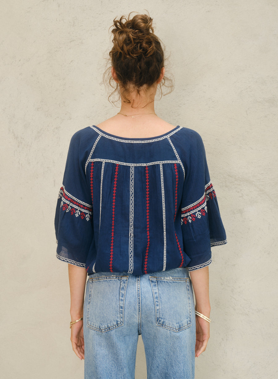 LENA EMBROIDERED TOP