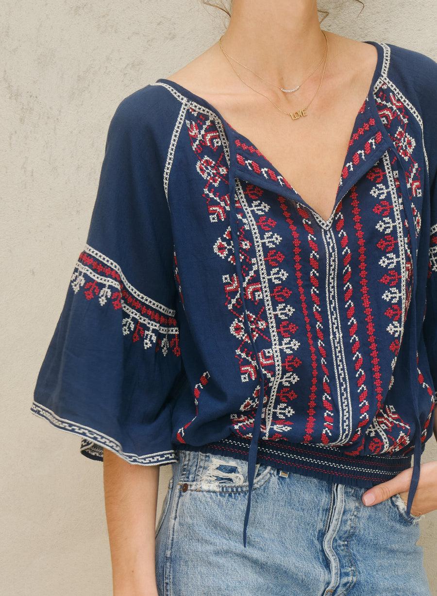 LENA EMBROIDERED TOP