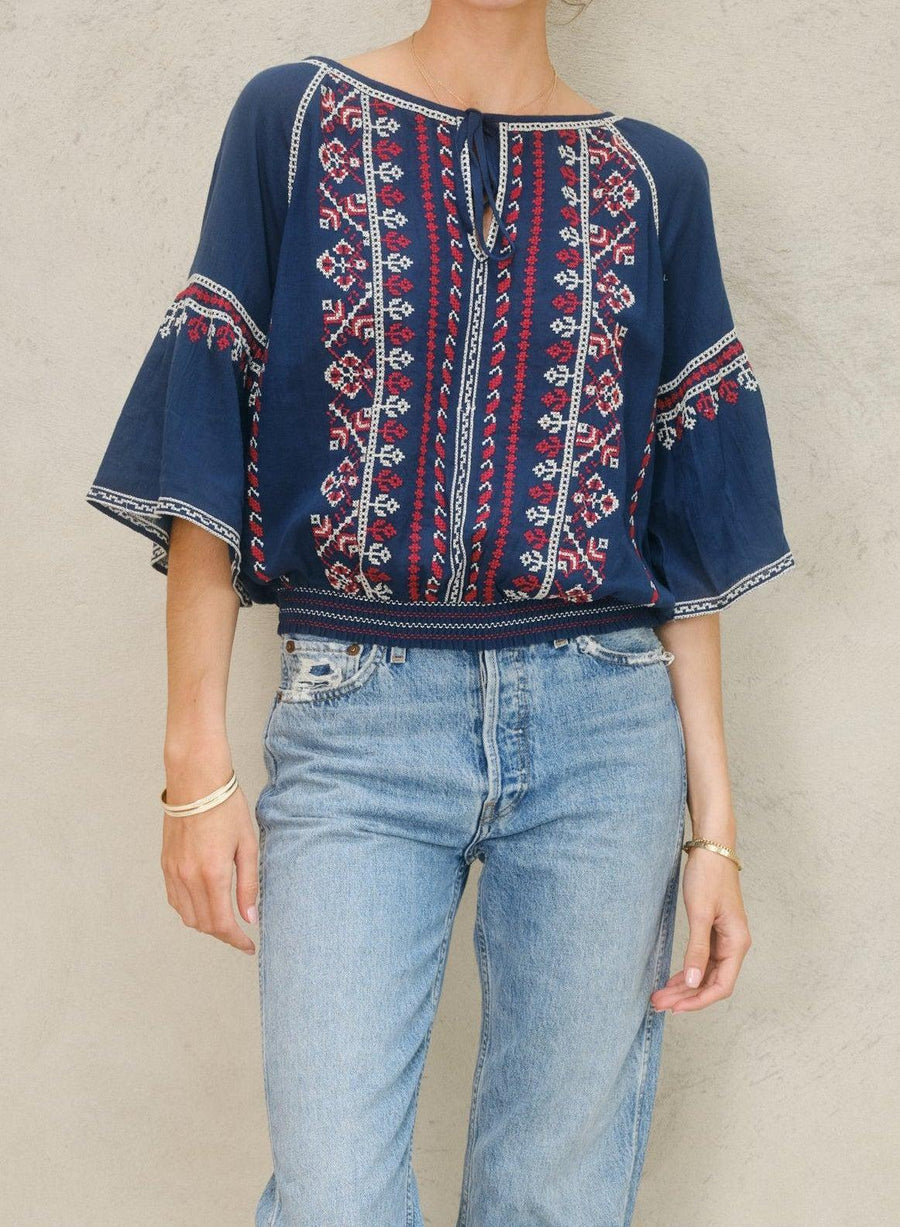 LENA EMBROIDERED TOP