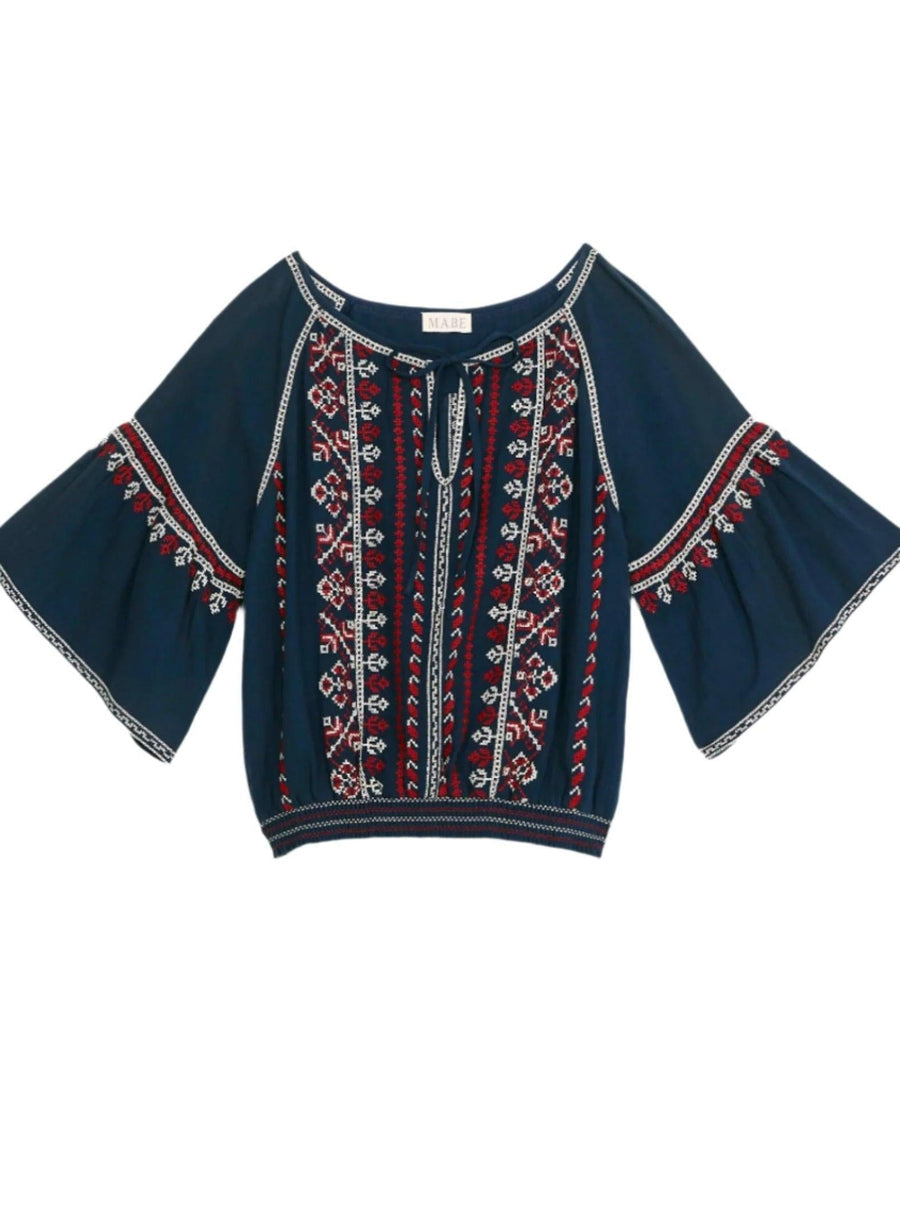 LENA EMBROIDERED TOP