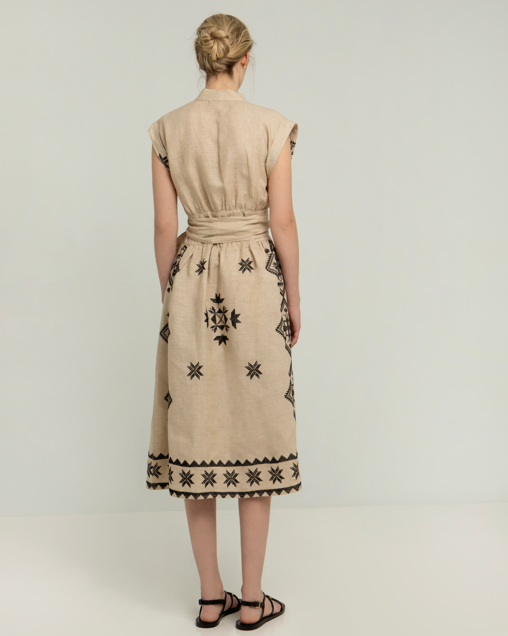 LINEN WRAP DRESS