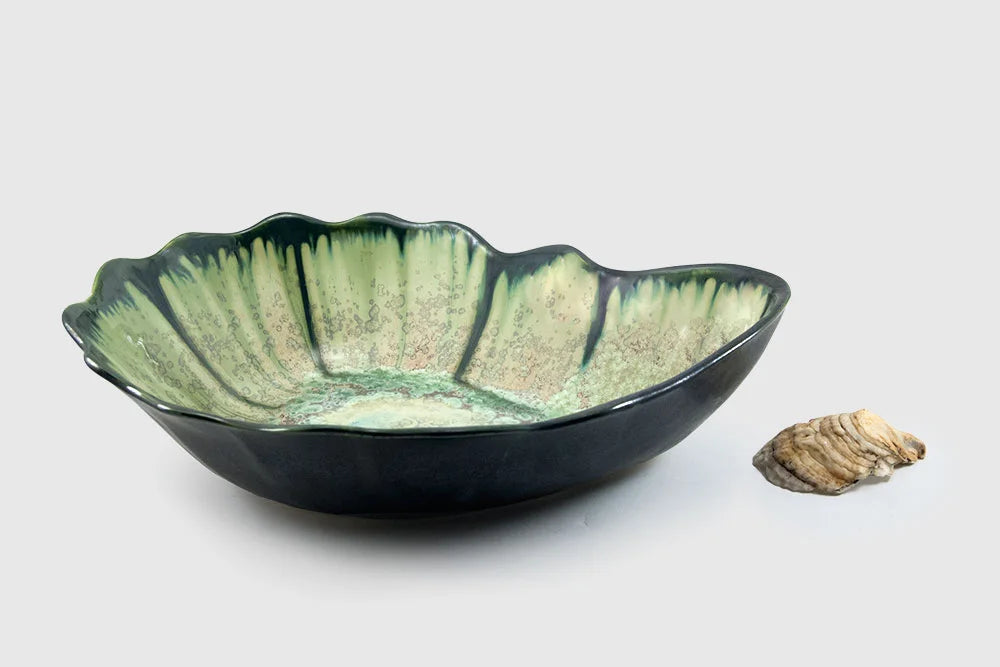 OYSTER LARGE NESTING BOWL MINT &amp; CHARCOAL