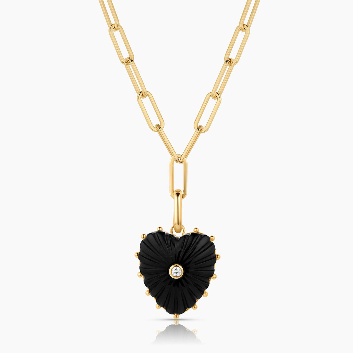 MALENE ONYX HEART NECKLACE