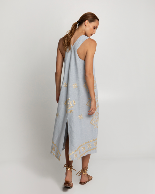 MIDI HALTER KEYHOLE DRESS