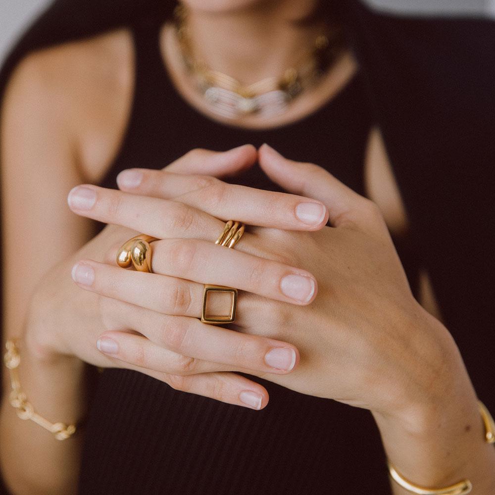 OPEN SQUARE STATEMENT RING