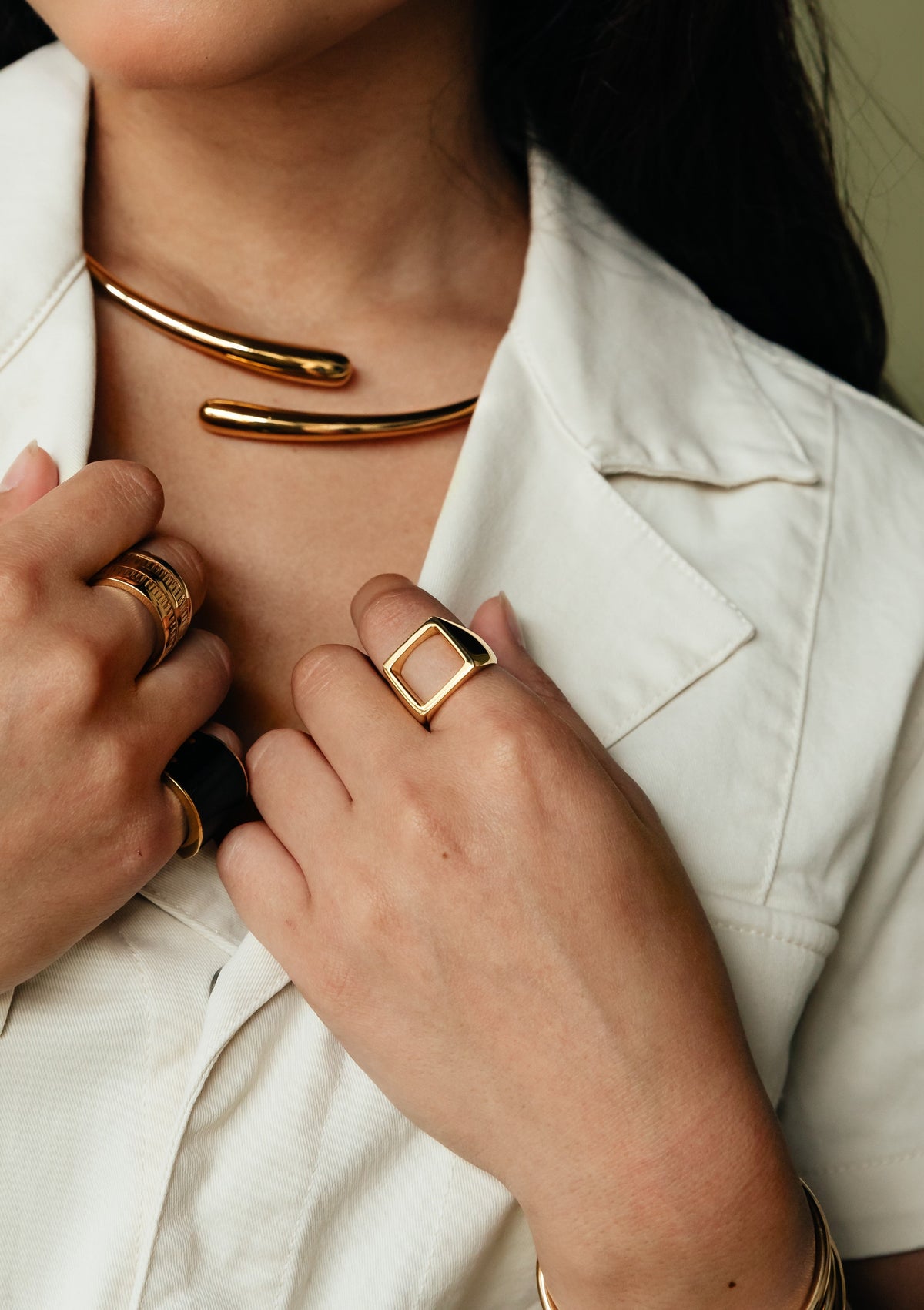OPEN SQUARE STATEMENT RING