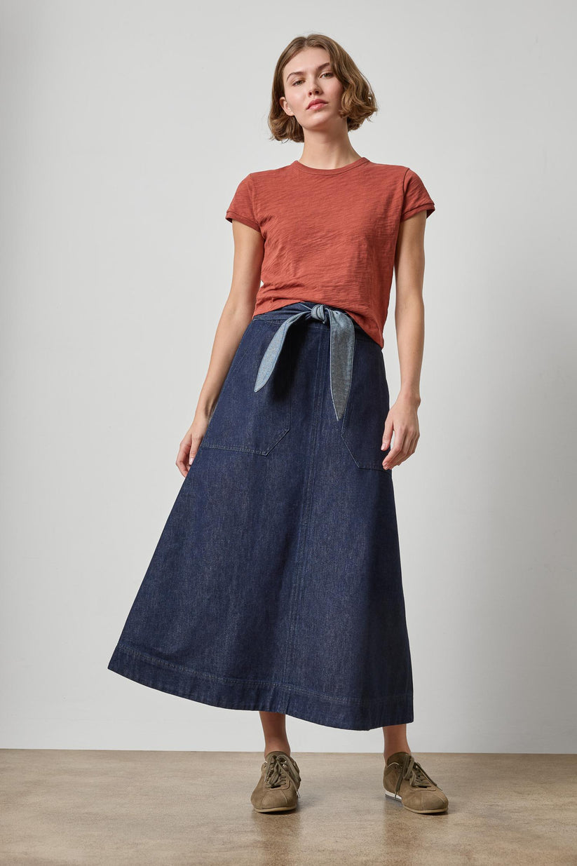 BELTED POCKET FRONT SKIRT