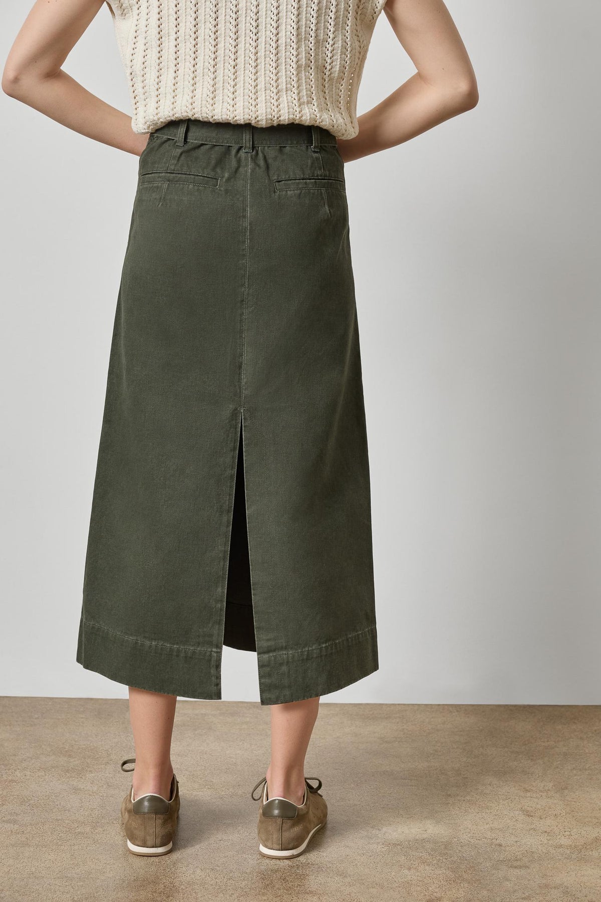 WASHED TWILL UTILITY SKIRT