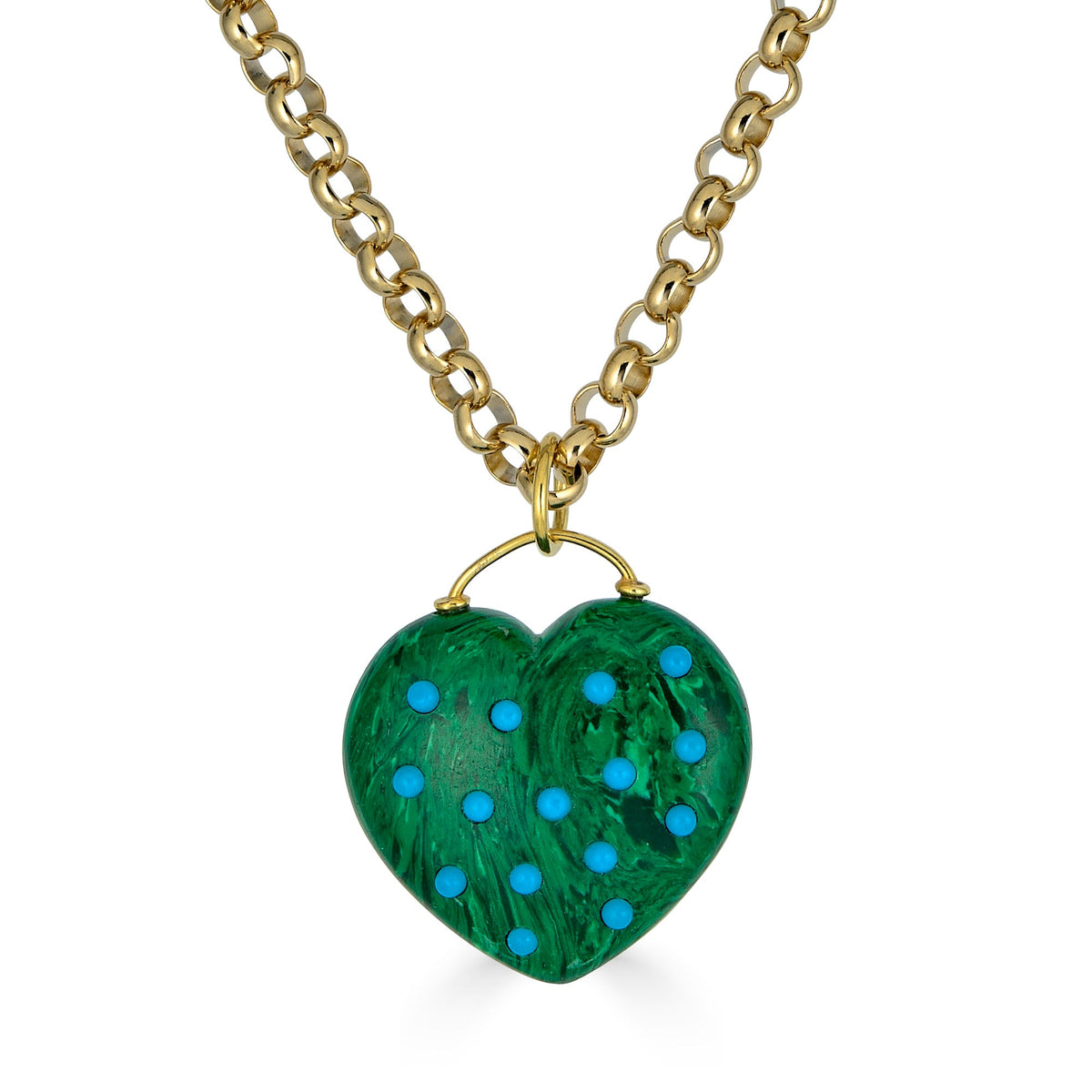 MALACHITE HEART NECKLACE