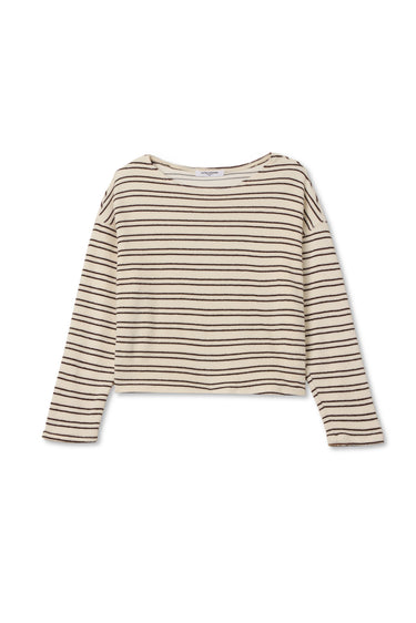 KERI LOOP TERRY STRIPE LS TOP