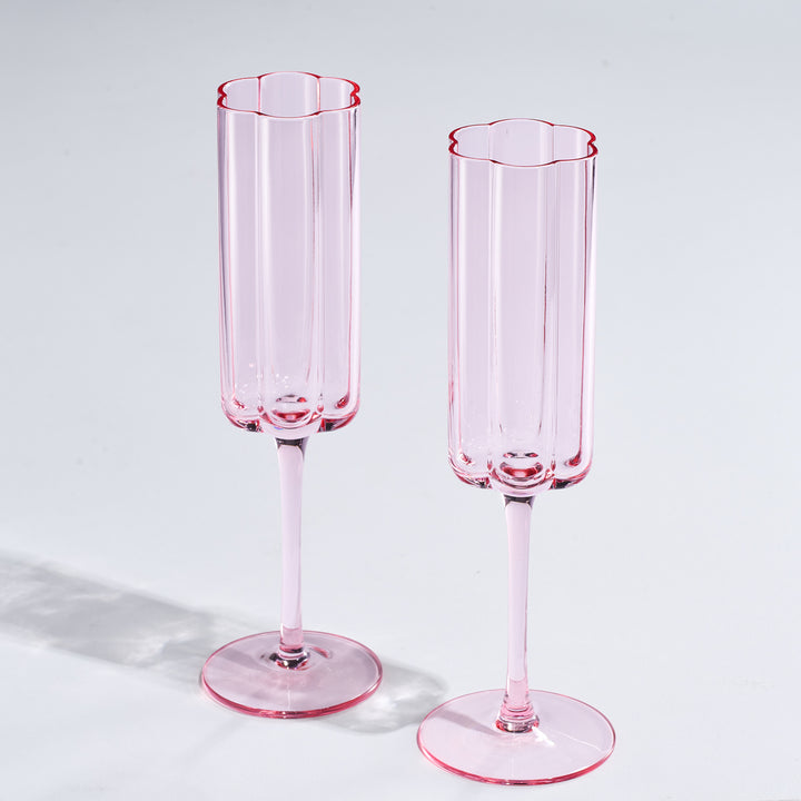 FLOWER CHAMPAGNE FLUTE SET/2