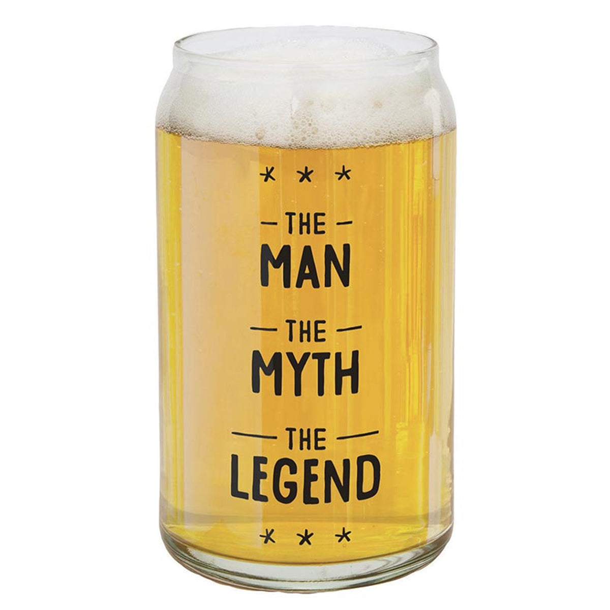 BEER CAN GLASS MAN MYTH LEGEND