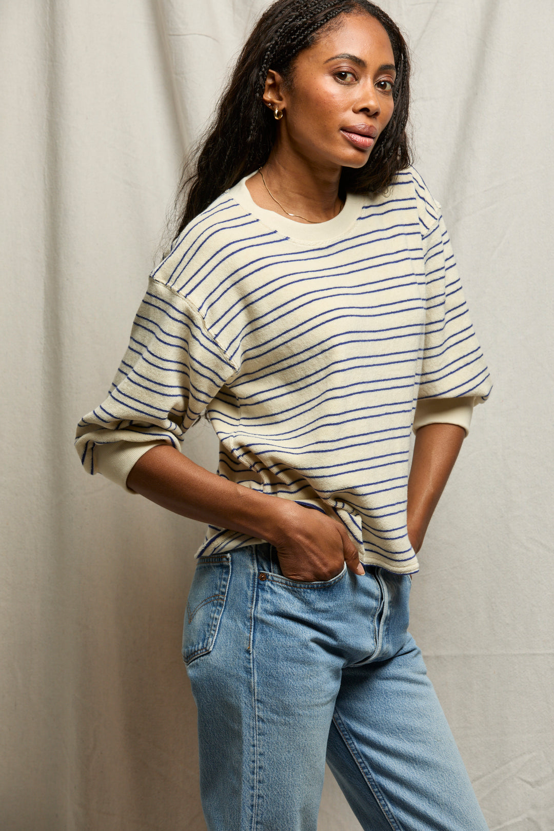 ROXY BUBBLE SLEEVE SWEATSHIRT