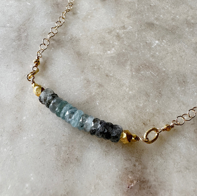 AQUAMARINE AMBRE NECKLACE