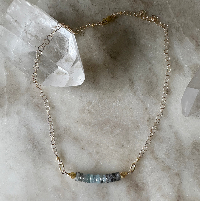 AQUAMARINE AMBRE NECKLACE