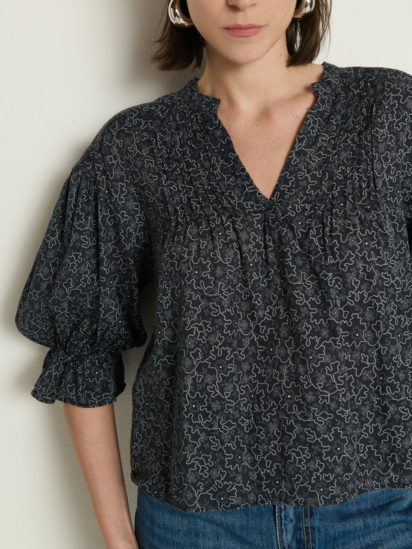 SCARLET PINTUCK BLOUSE