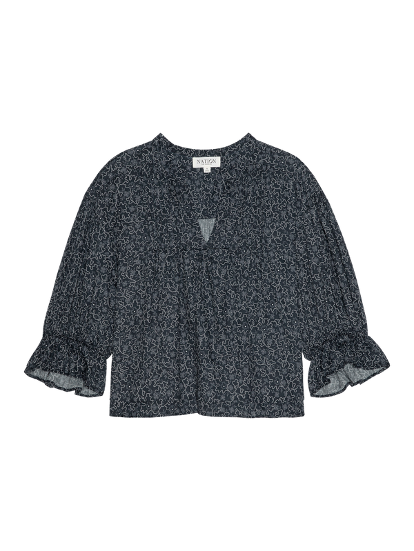 SCARLET PINTUCK BLOUSE